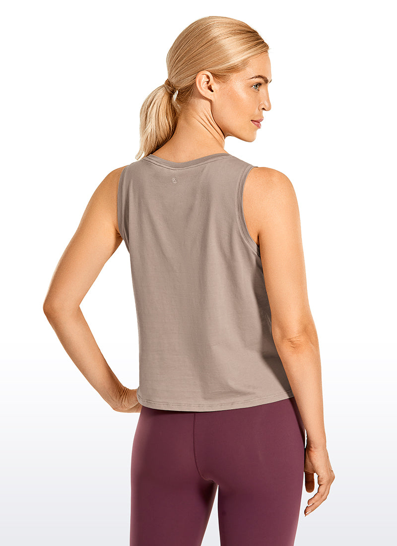 Pima Cotton Crop Tank Round Neck