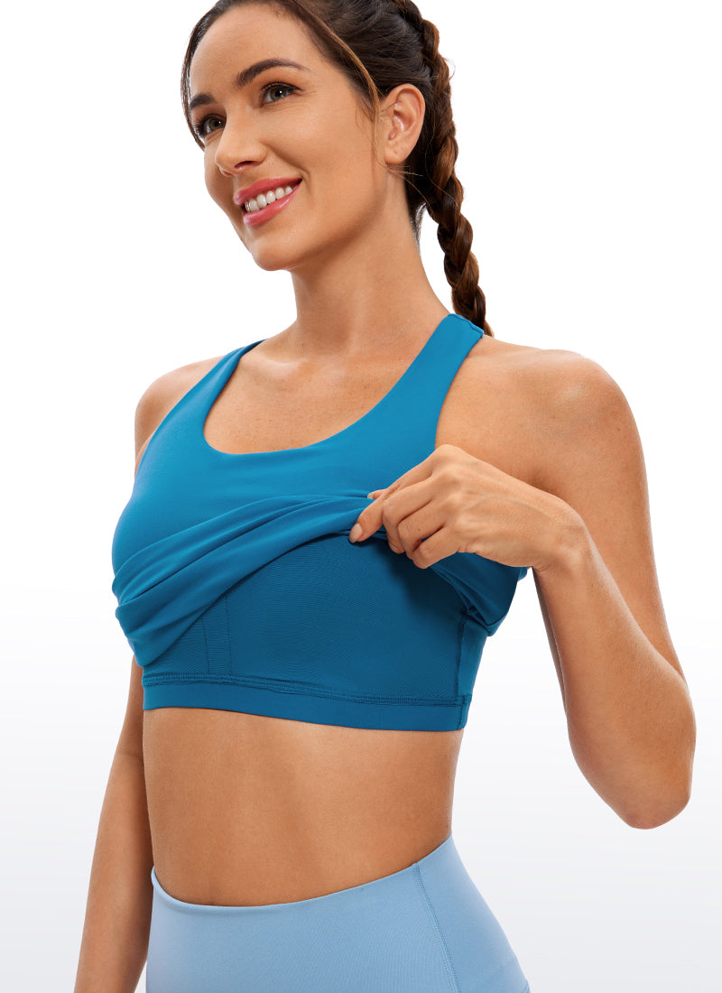 Butterluxe Hip-Length Built in Bra Racerback Tank