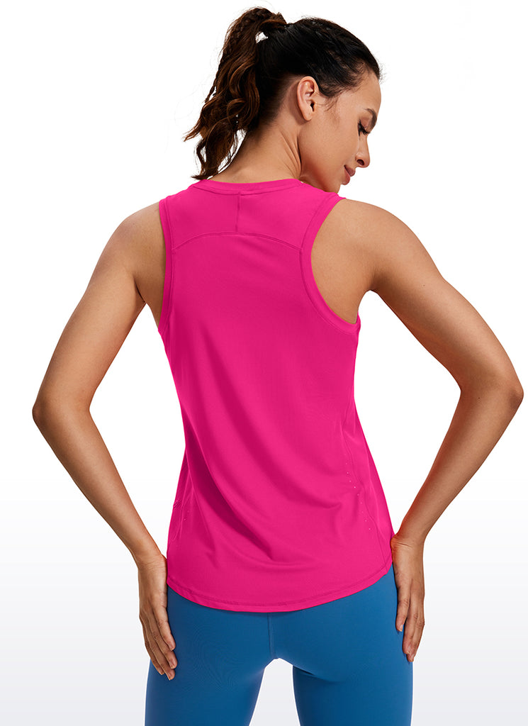 CRZ YOGA Women's Running Relaxed Fit Ultralight Tank Top Racerback Magenta