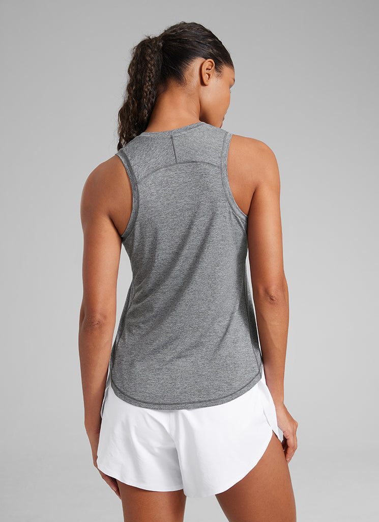 CRZ YOGA Women's Running Relaxed Fit Ultralight Tank Top Racerback Night Blue Heather