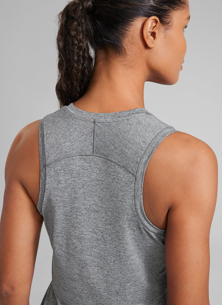 CRZ YOGA Women's Running Relaxed Fit Ultralight Tank Top Racerback Night Blue Heather