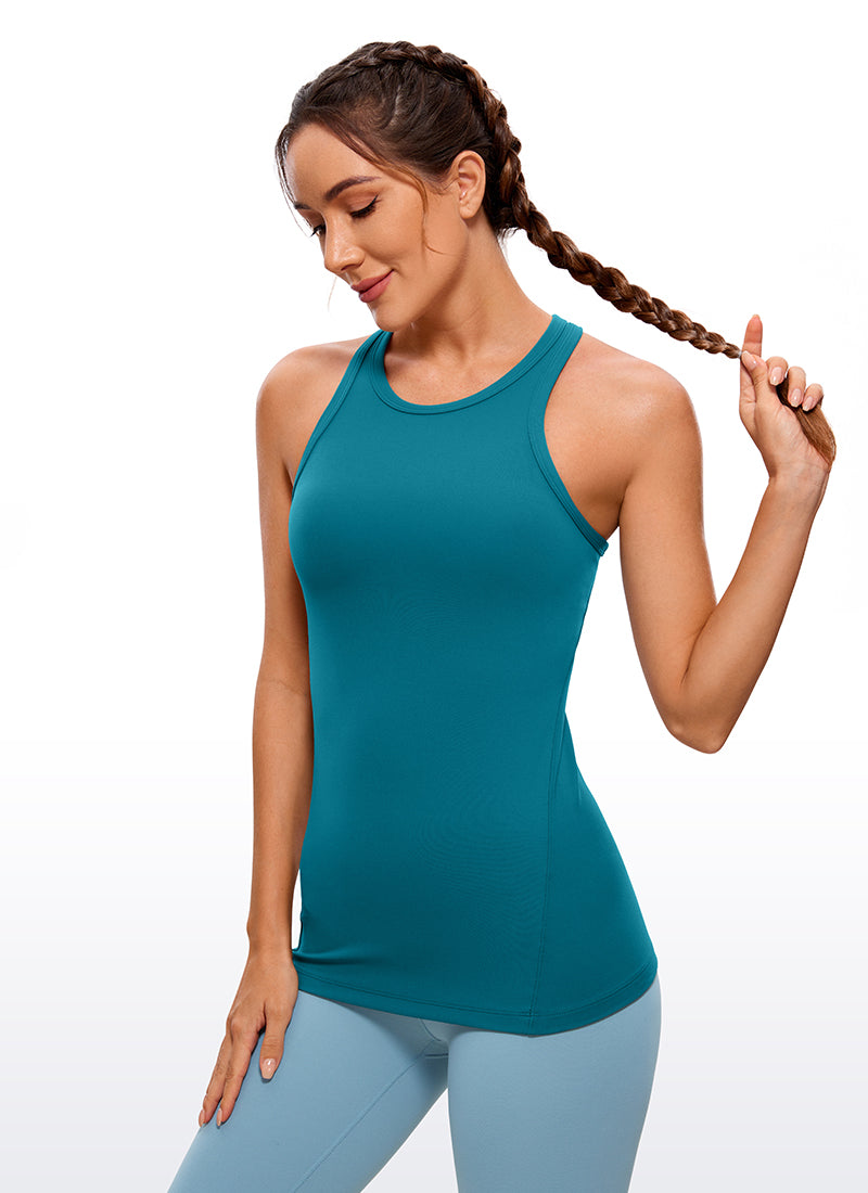 Butterluxe Hip-Length Racerback Tank High Neck