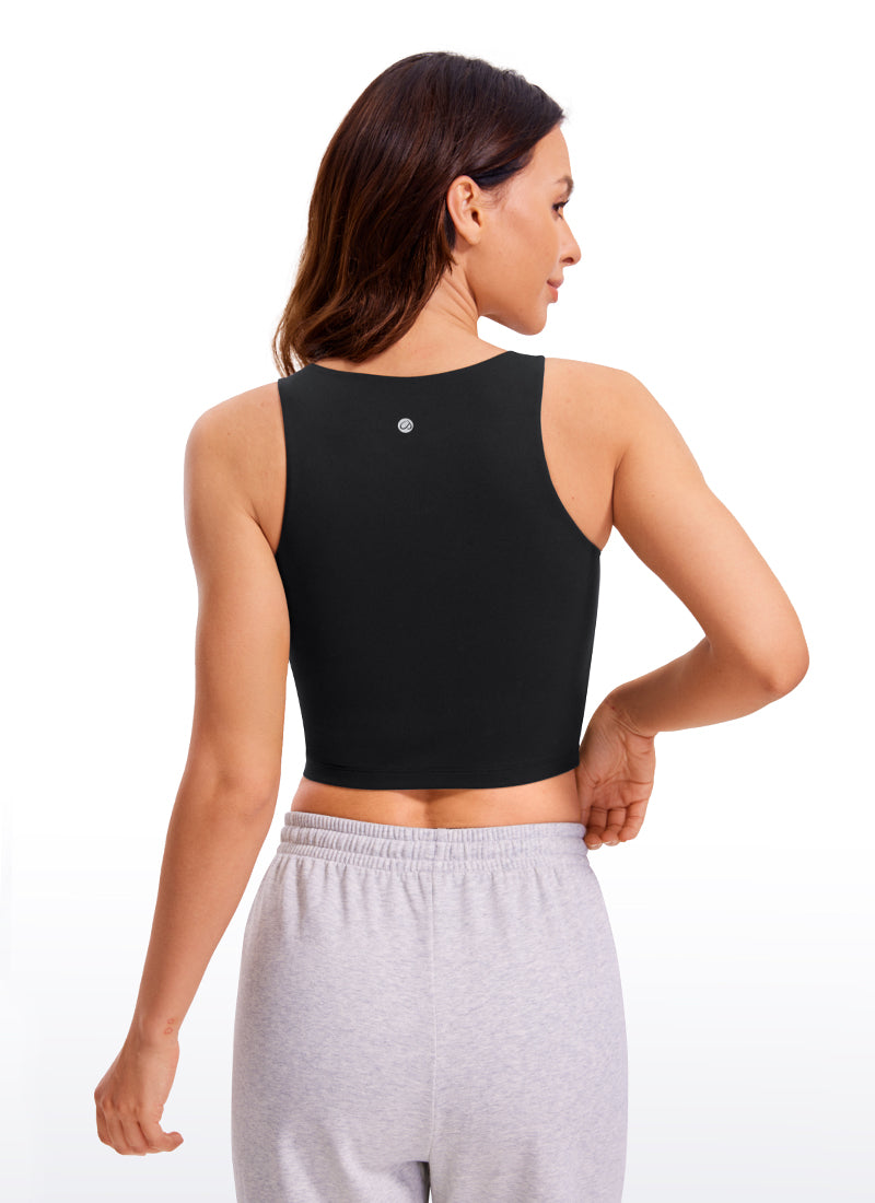 CRZ YOGA Women's Yoga Tight Fit ButterluxeTank Tops Racerback Cropped Black @model_info:B