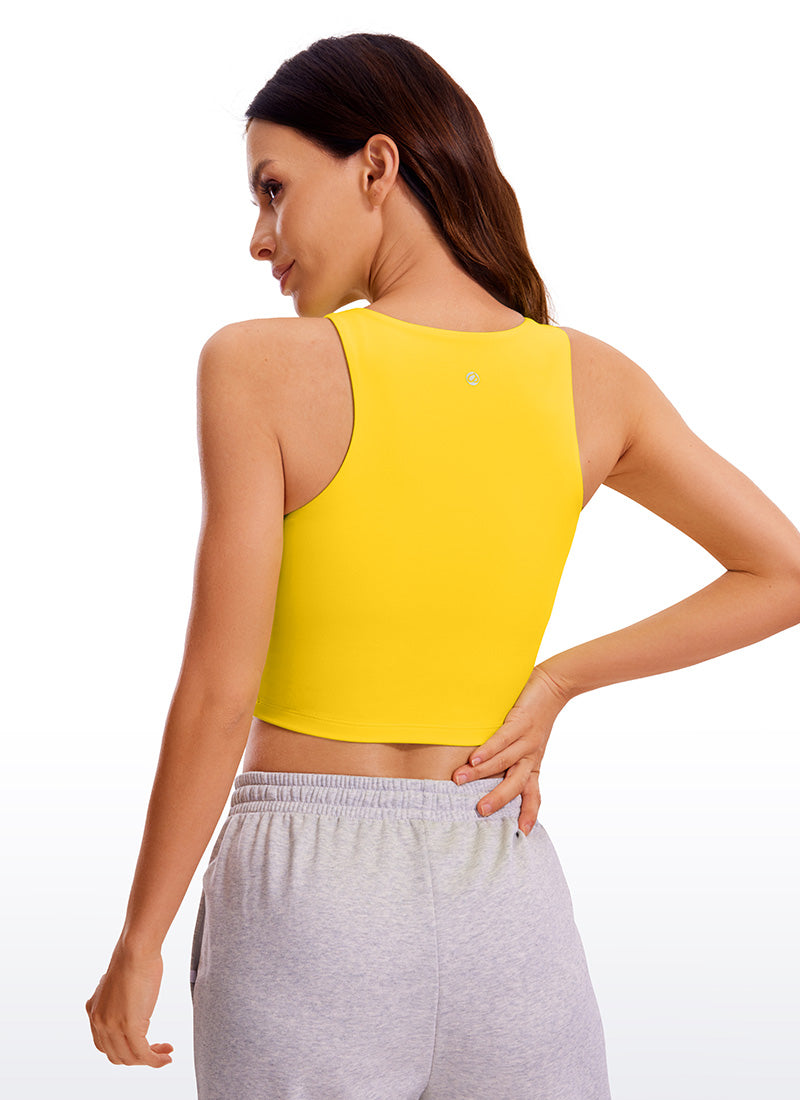 Butterluxe Cropped High Neck Tank Tops Wide Back