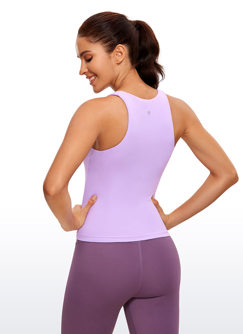 Butterluxe V Neck Waist-Length Tank Racerback