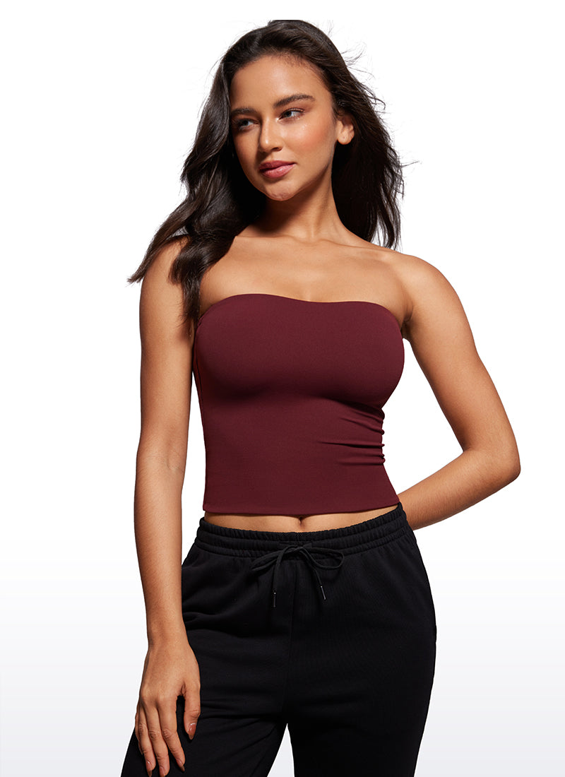 CRZ YOGA Women's Casual Butterluxe Tight Fit Strapless Tops