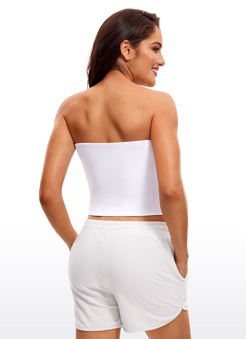 CRZ YOGA Women's Casual Butterluxe Tight Fit Strapless Tops Black