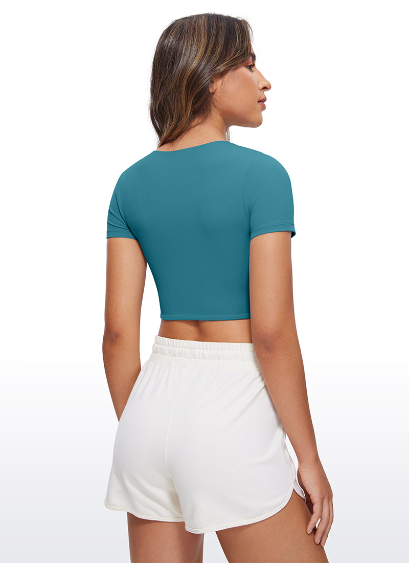 Butterluxe Double Lined Cropped Short Sleeves