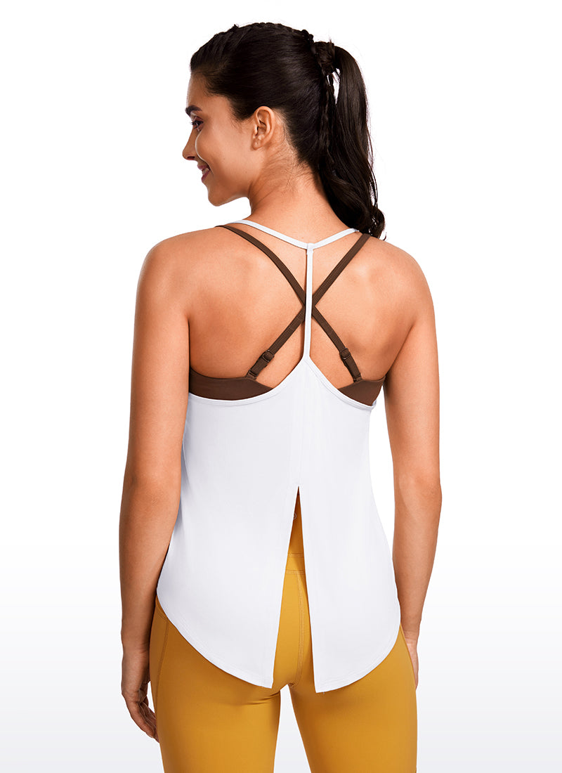 Lightweight Tie Back Halter V Neck Tank