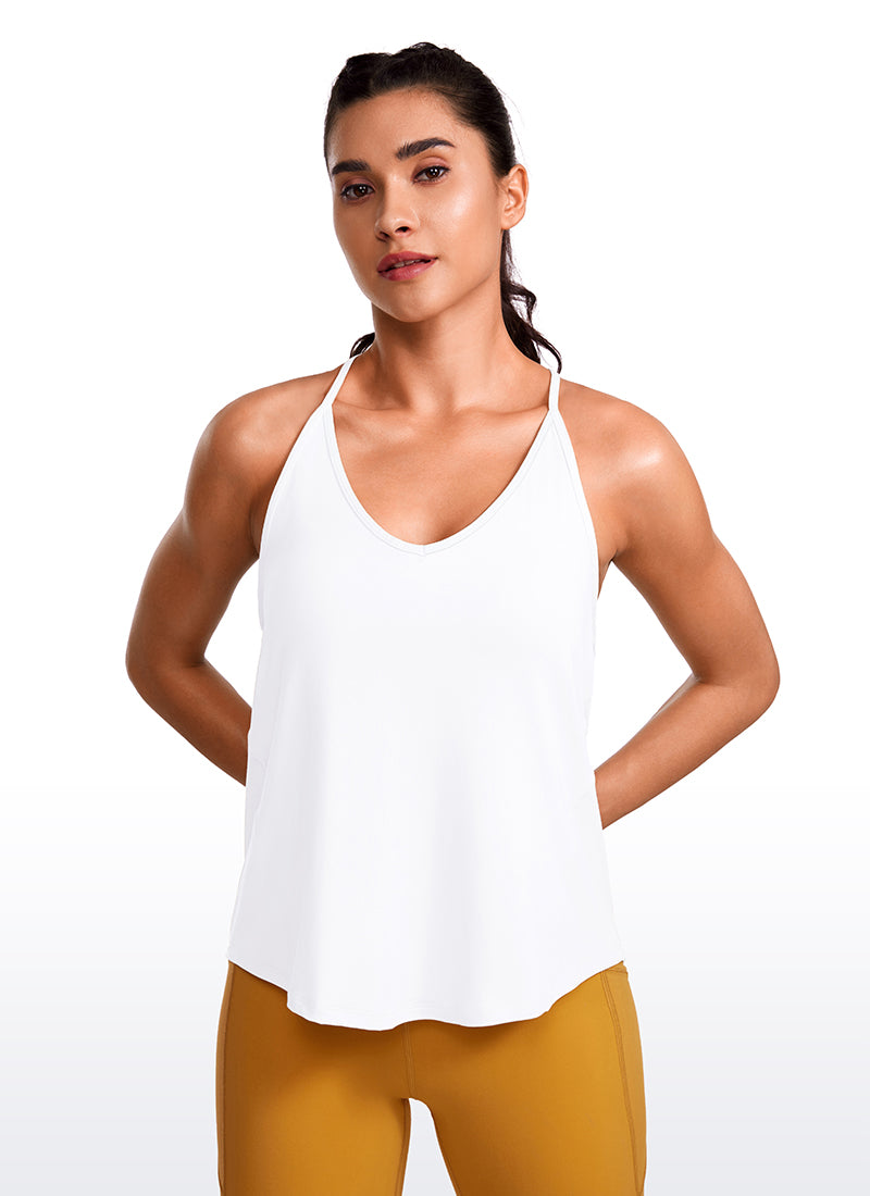 Lightweight Tie Back Halter V Neck Tank