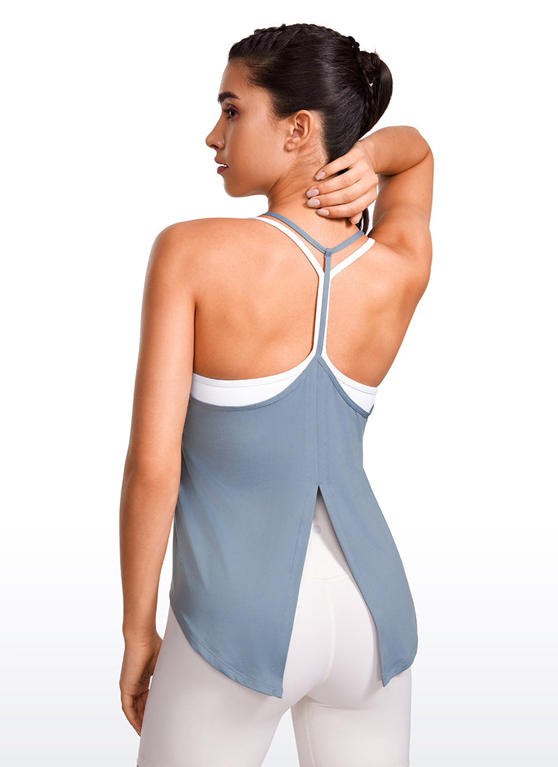 Lightweight Tie Back Halter V Neck Tank