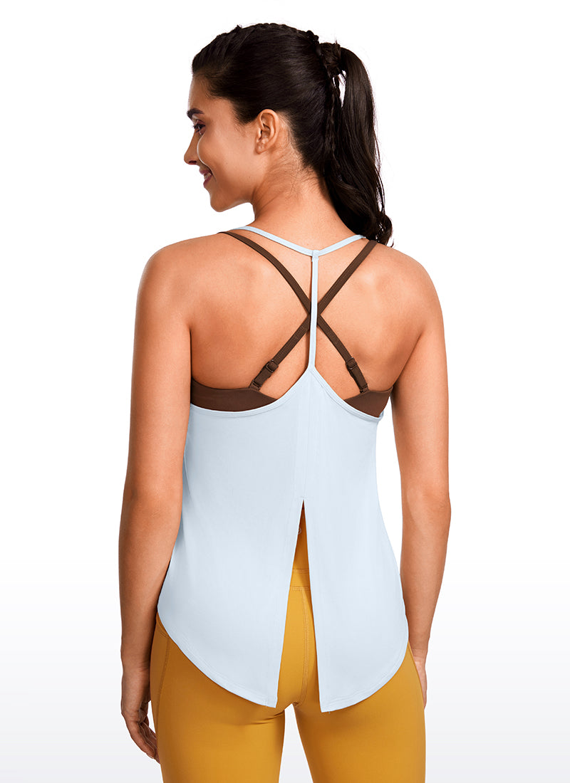 Lightweight Tie Back Halter V Neck Tank