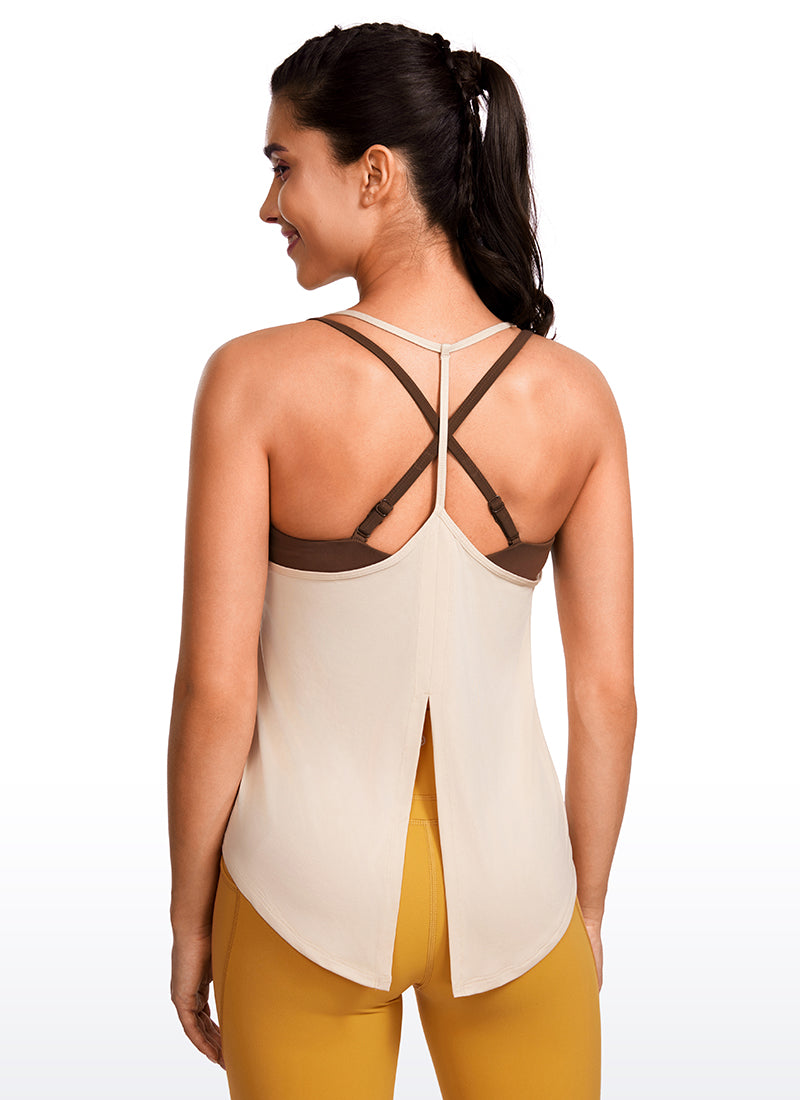 Lightweight Tie Back Halter V Neck Tank