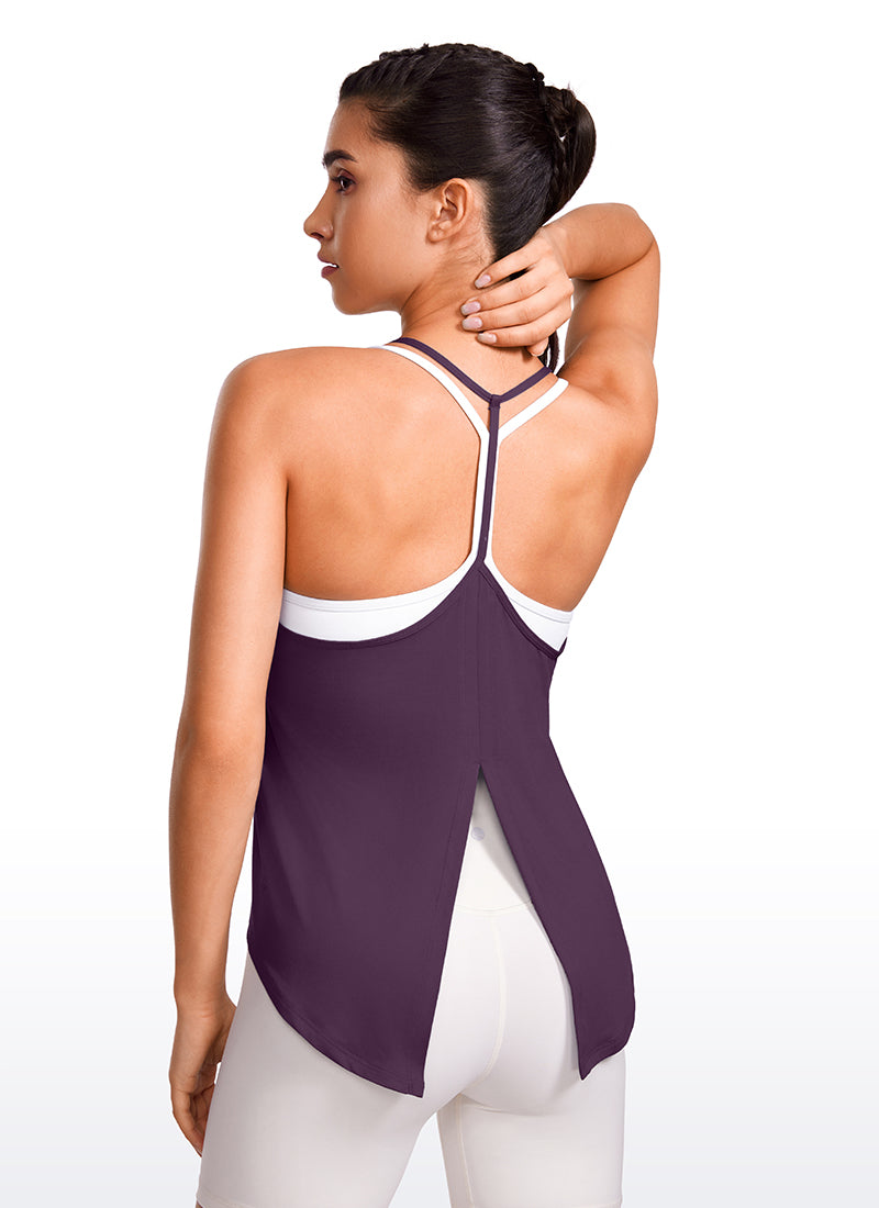 Lightweight Tie Back Halter V Neck Tank