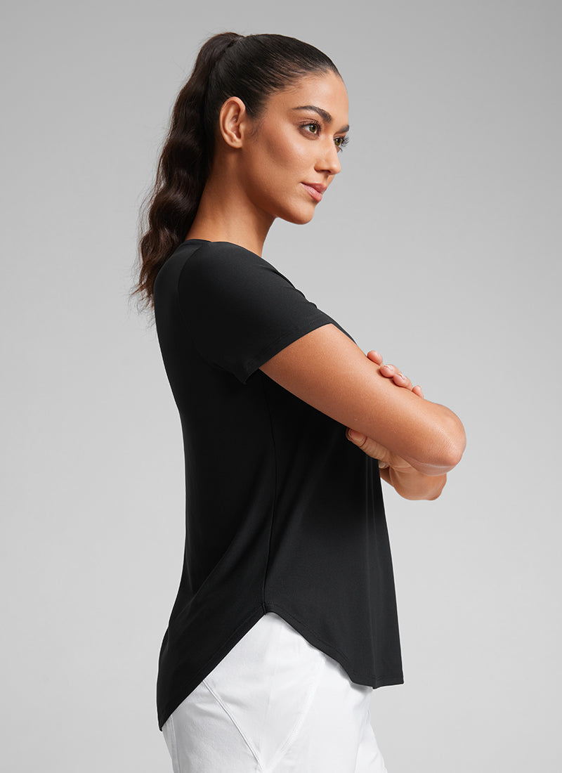 Cloudweight Crewneck Short Sleeve Shirts Side Slit