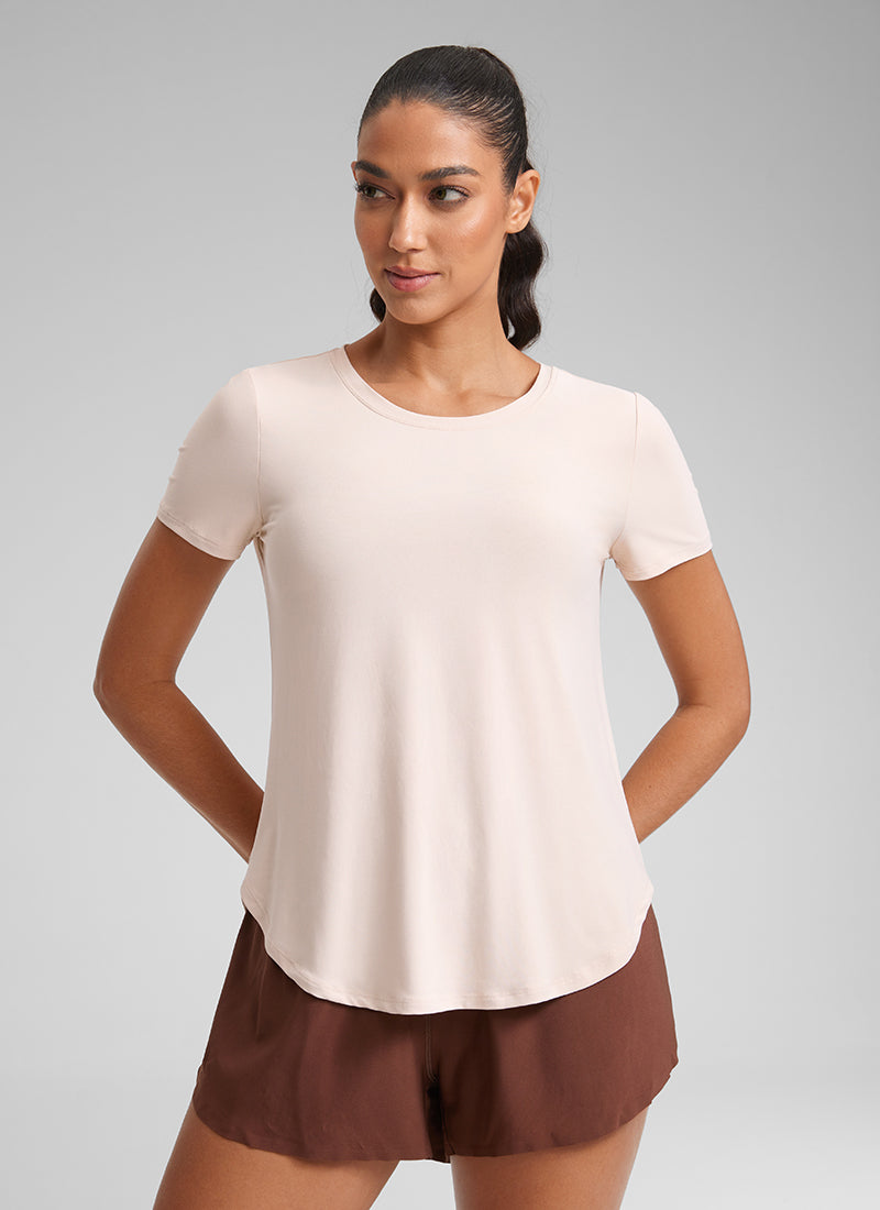 Cloudweight Crewneck Short Sleeve Shirts Side Slit