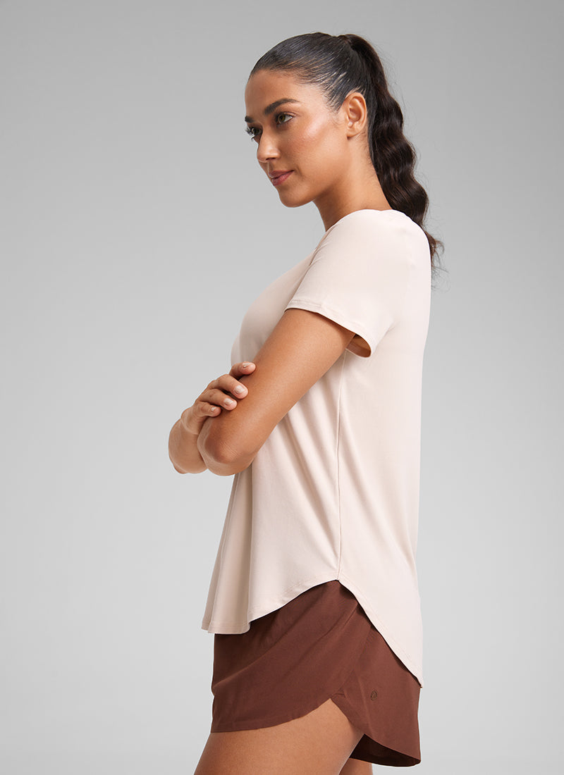Cloudweight Crewneck Short Sleeve Shirts Side Slit