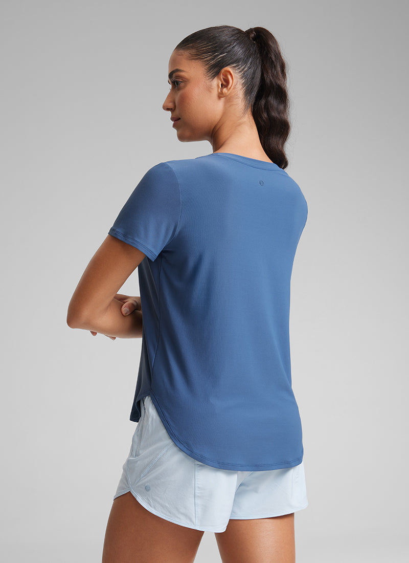 Cloudweight Crewneck Short Sleeve Shirts Side Slit