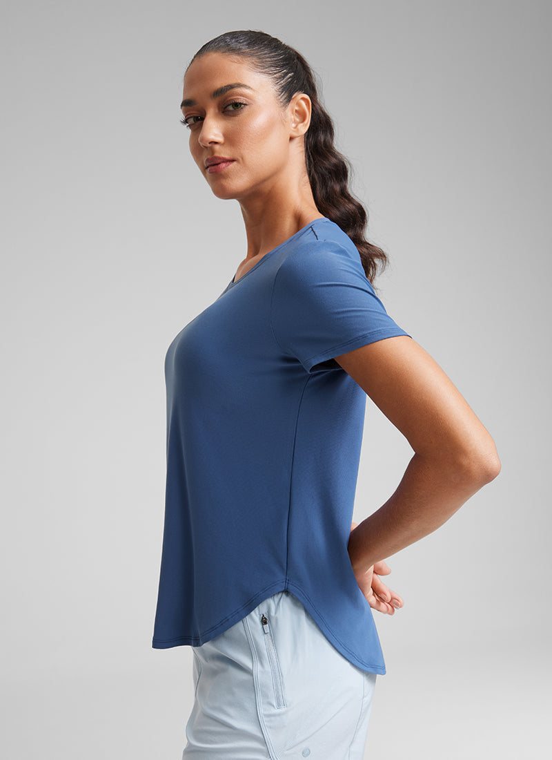 Cloudweight Crewneck Short Sleeve Shirts Side Slit
