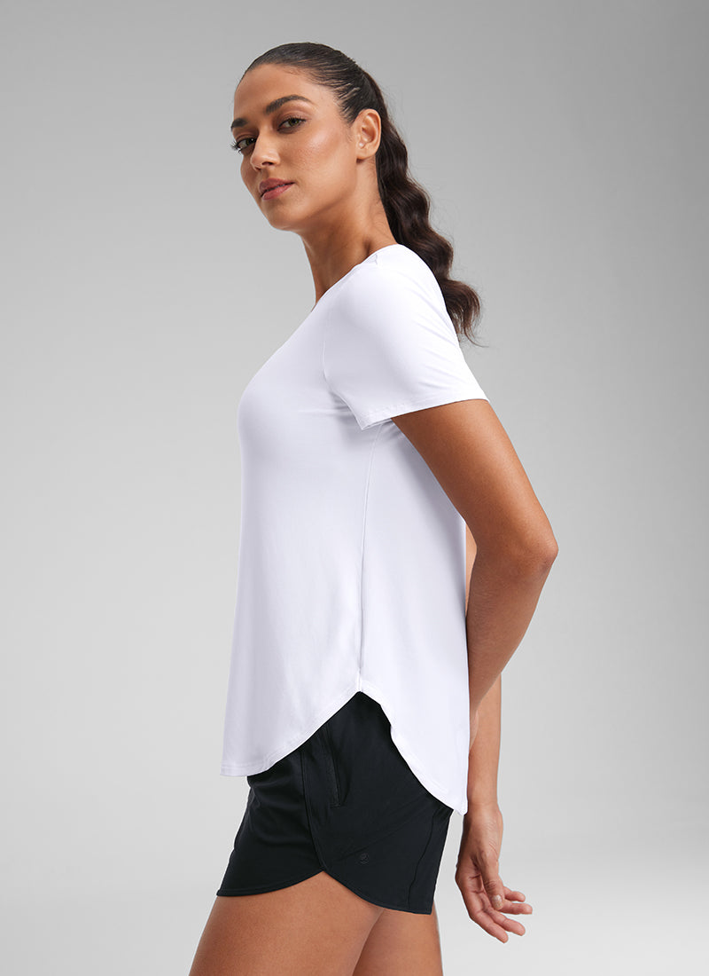 Cloudweight Crewneck Short Sleeve Shirts Side Slit