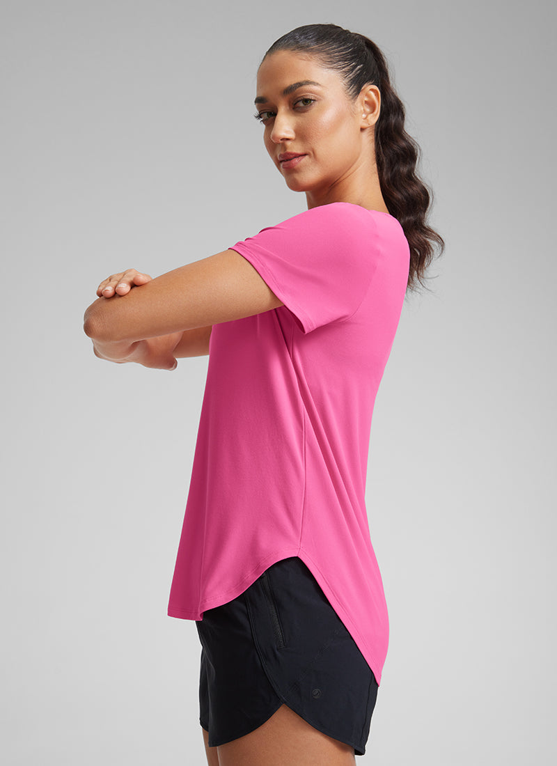 Cloudweight Crewneck Short Sleeve Shirts Side Slit