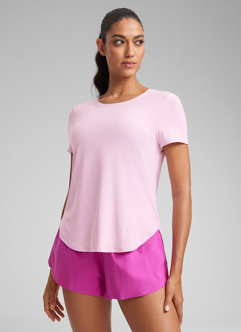 Cloudweight Crewneck Short Sleeve Shirts Side Slit
