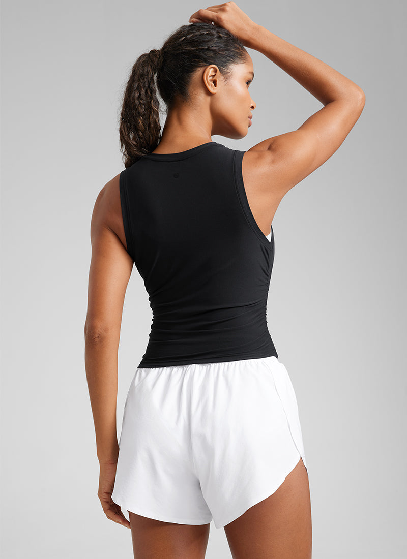 Cloudweight High Neck Ruched Tank Tops