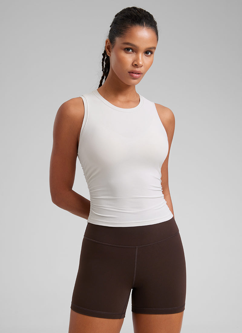 Cloudweight High Neck Ruched Tank Tops