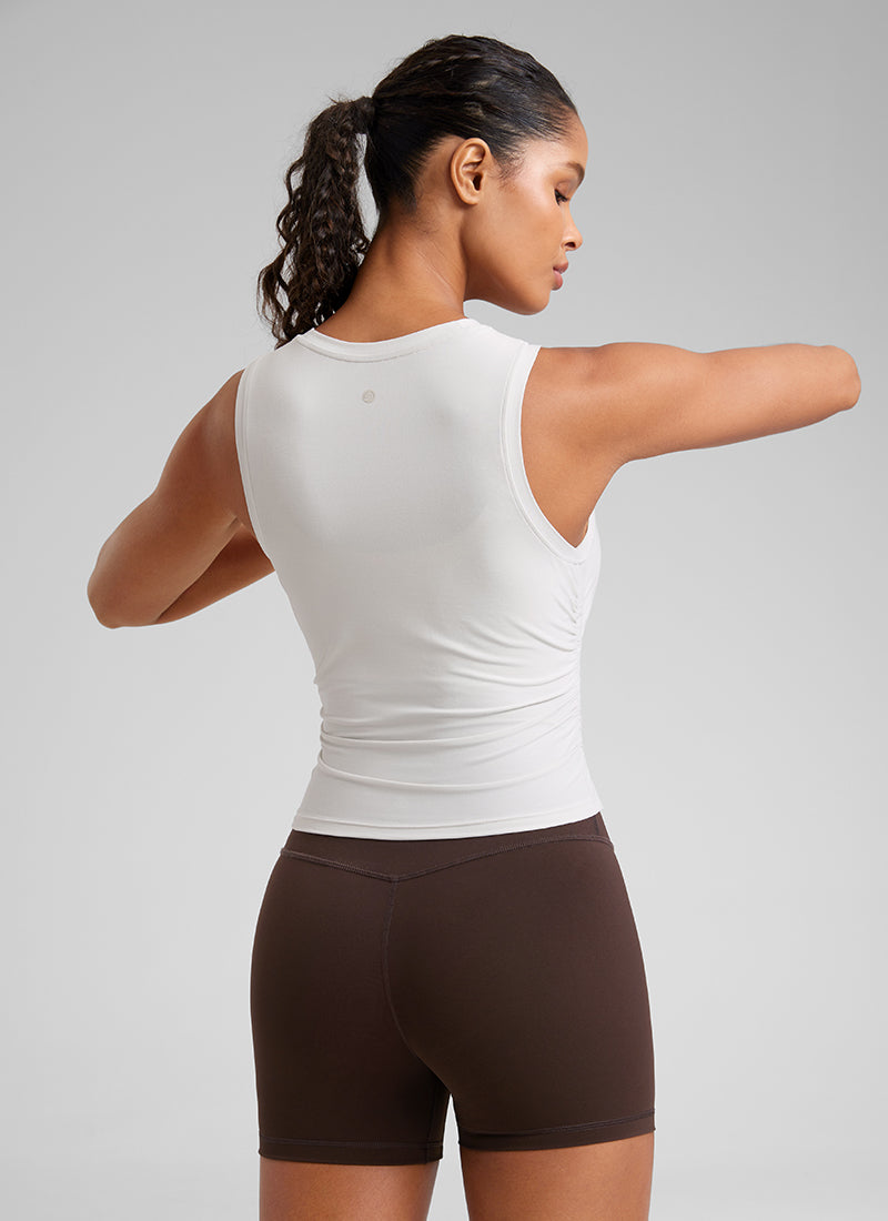 Cloudweight High Neck Ruched Tank Tops