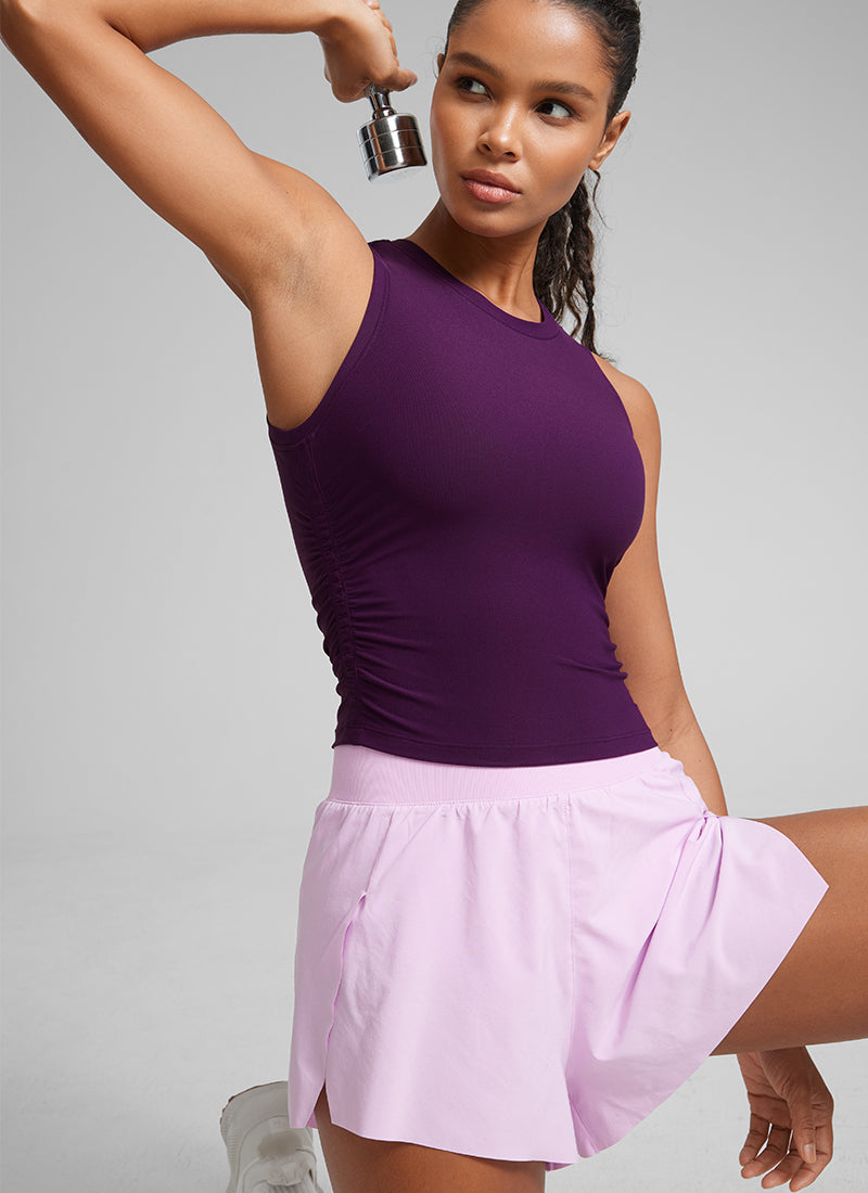 Cloudweight High Neck Ruched Tank Tops