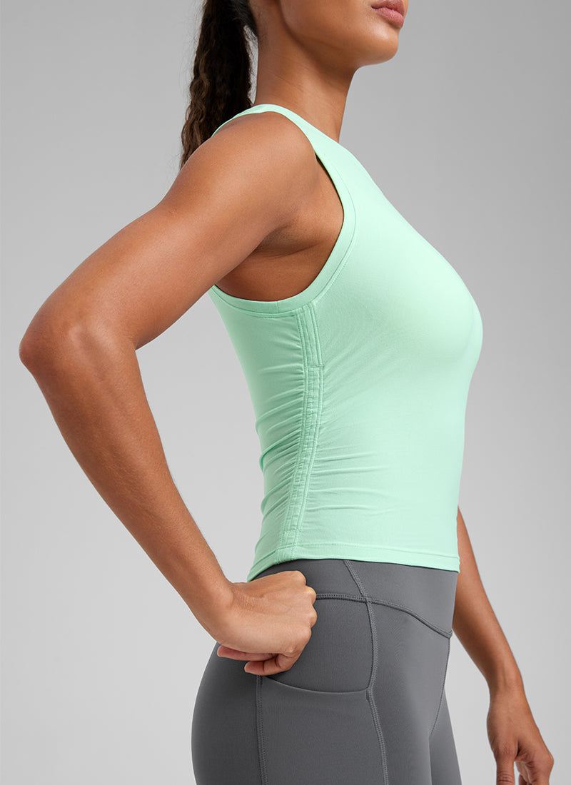 Cloudweight High Neck Ruched Tank Tops