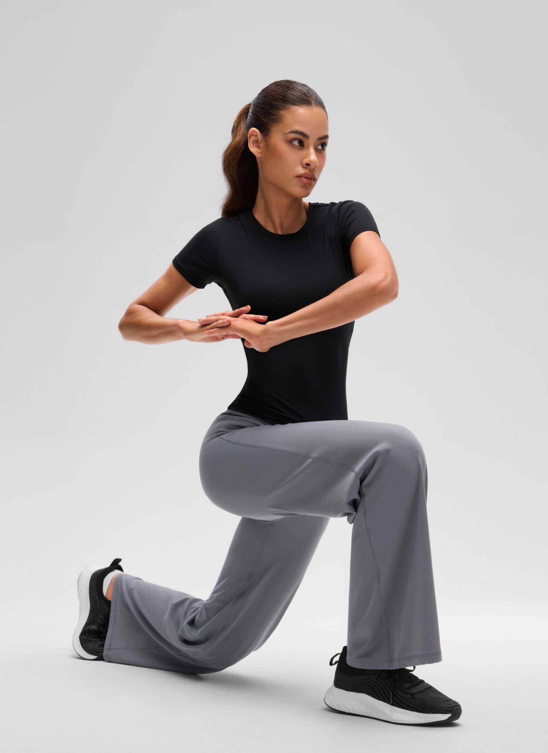 CRZ YOGA Women's Going Out Tops Soft High Crew Neck Casual Tight