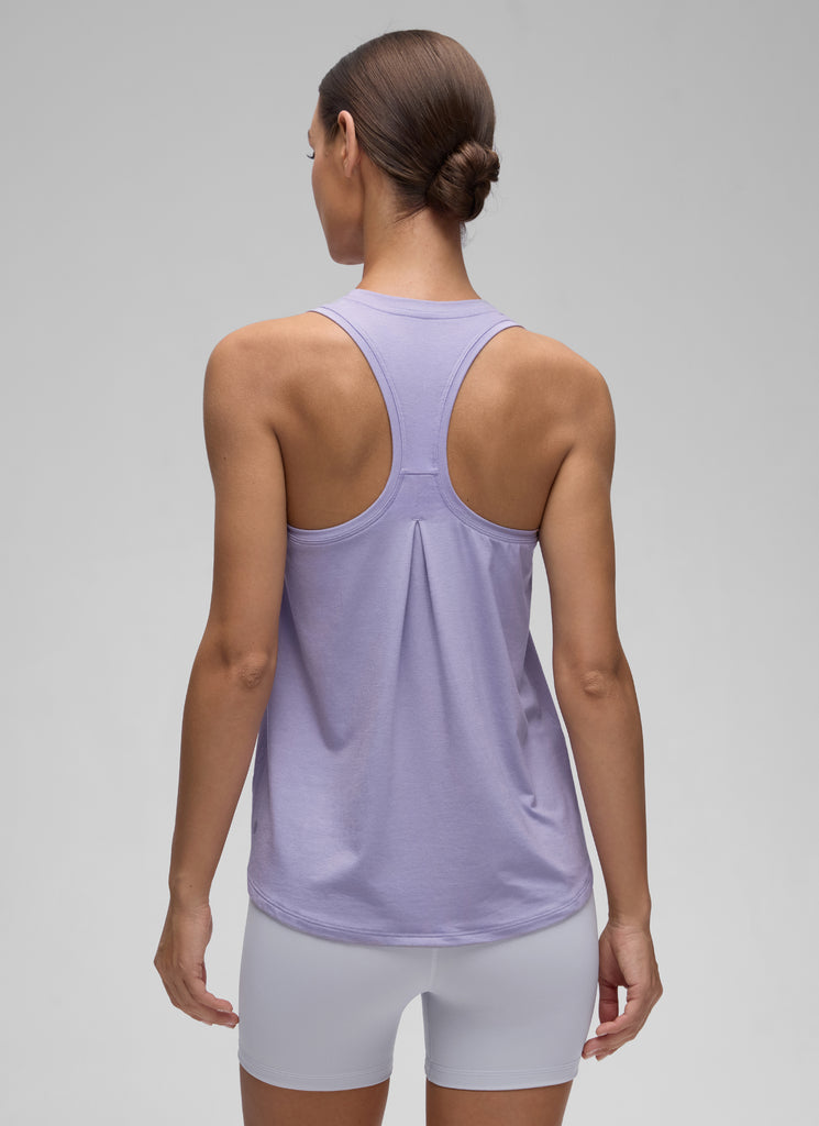 CRZ YOGA Women's Racerback Tank Tops High Crewneck Sleeveless Soft Flowy Lilac Lavender