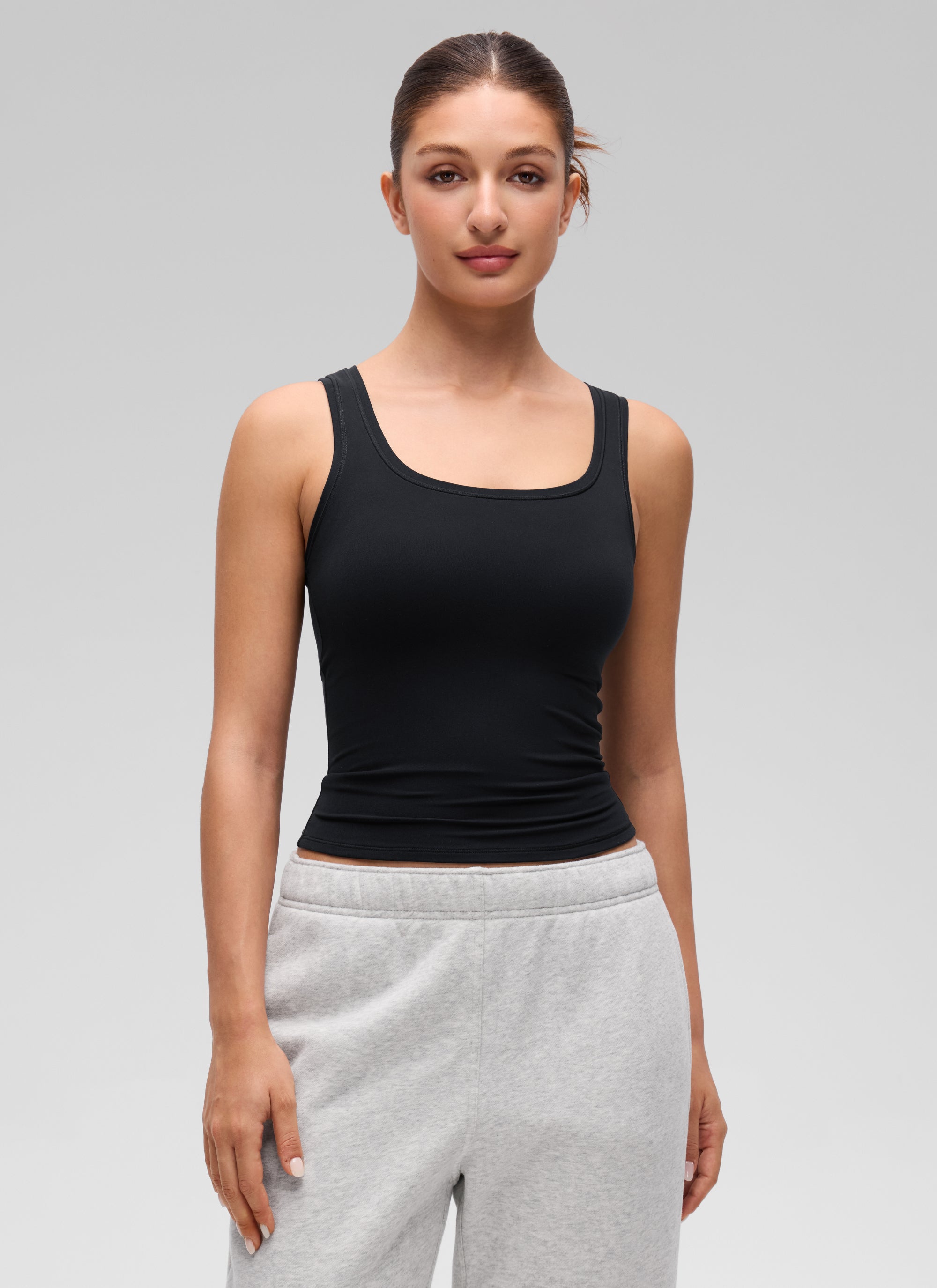CRZ YOGA Women Softembrace Soft Double Lined Scoop Neck Tanks