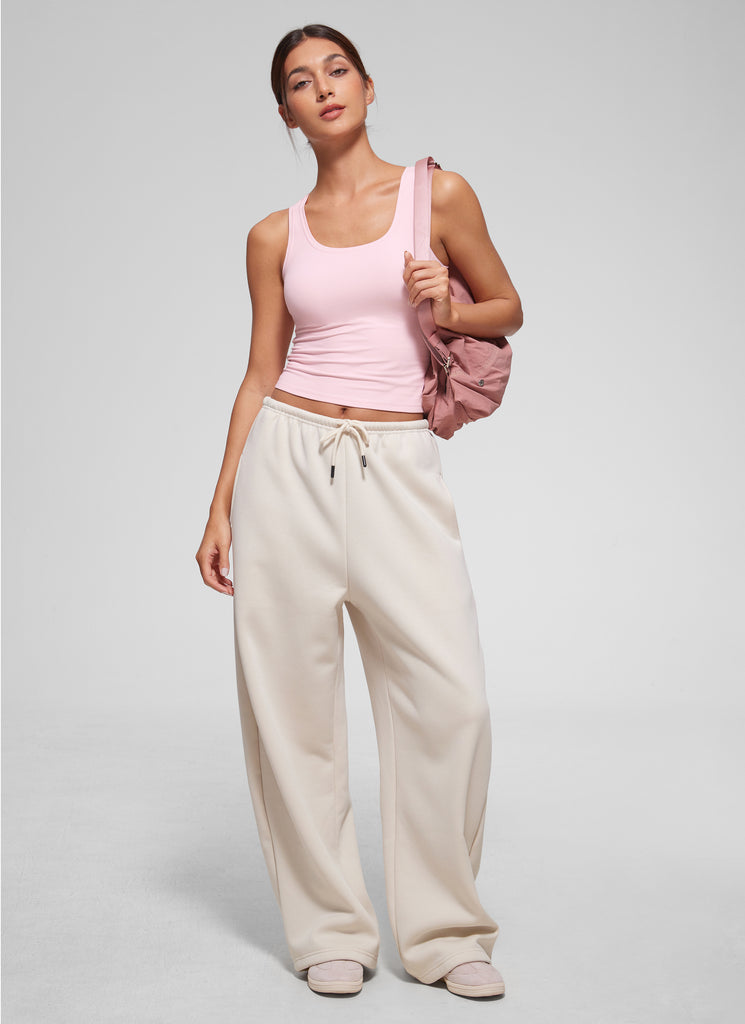 CRZ YOGA Women Softembrace Soft Double Lined Scoop Neck Tanks Casual Tops True Navy