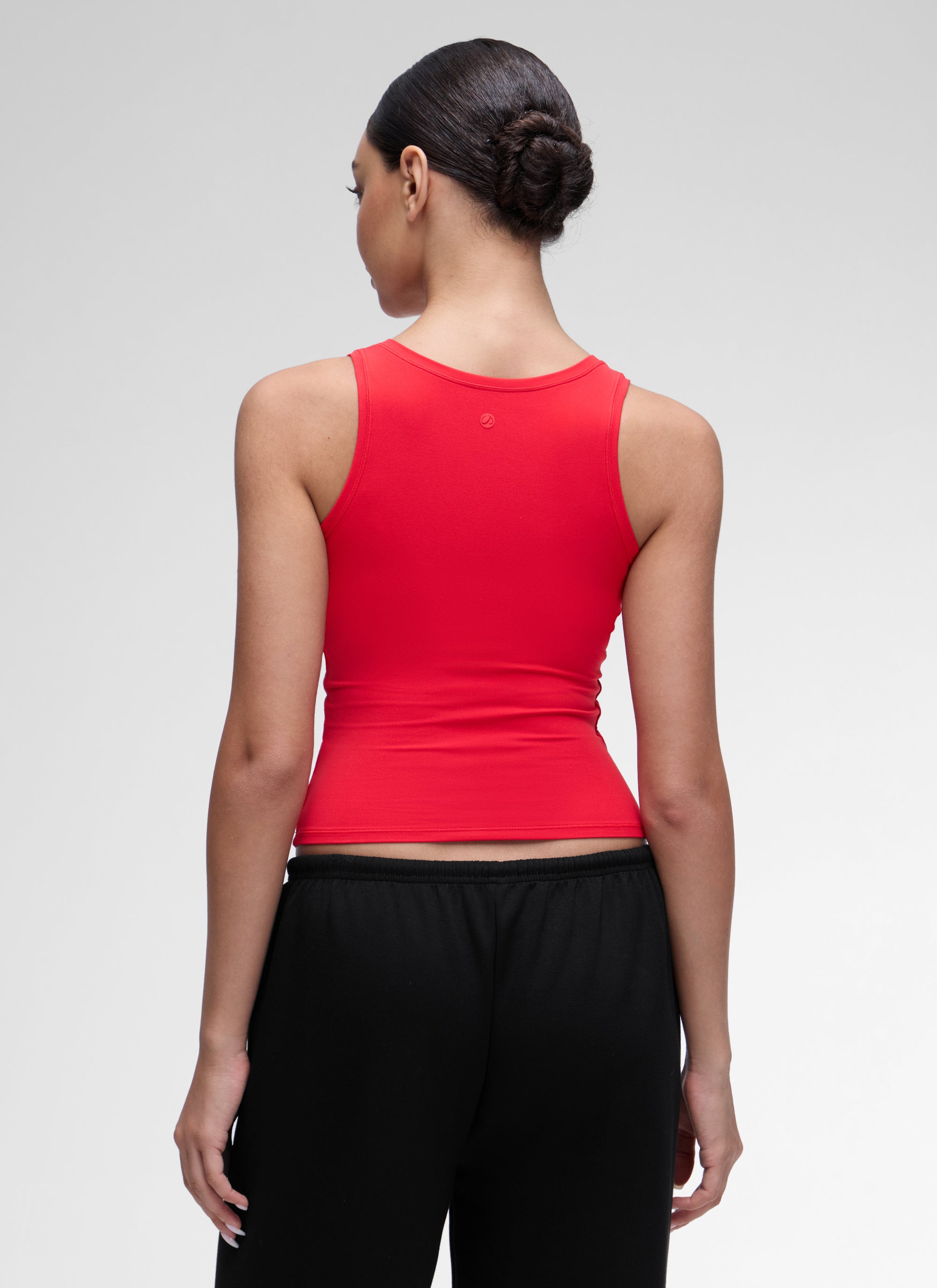 CRZ YOGA Women Softembrace Soft Double Lined Scoop Neck Tanks Casual Tops Aurora Red