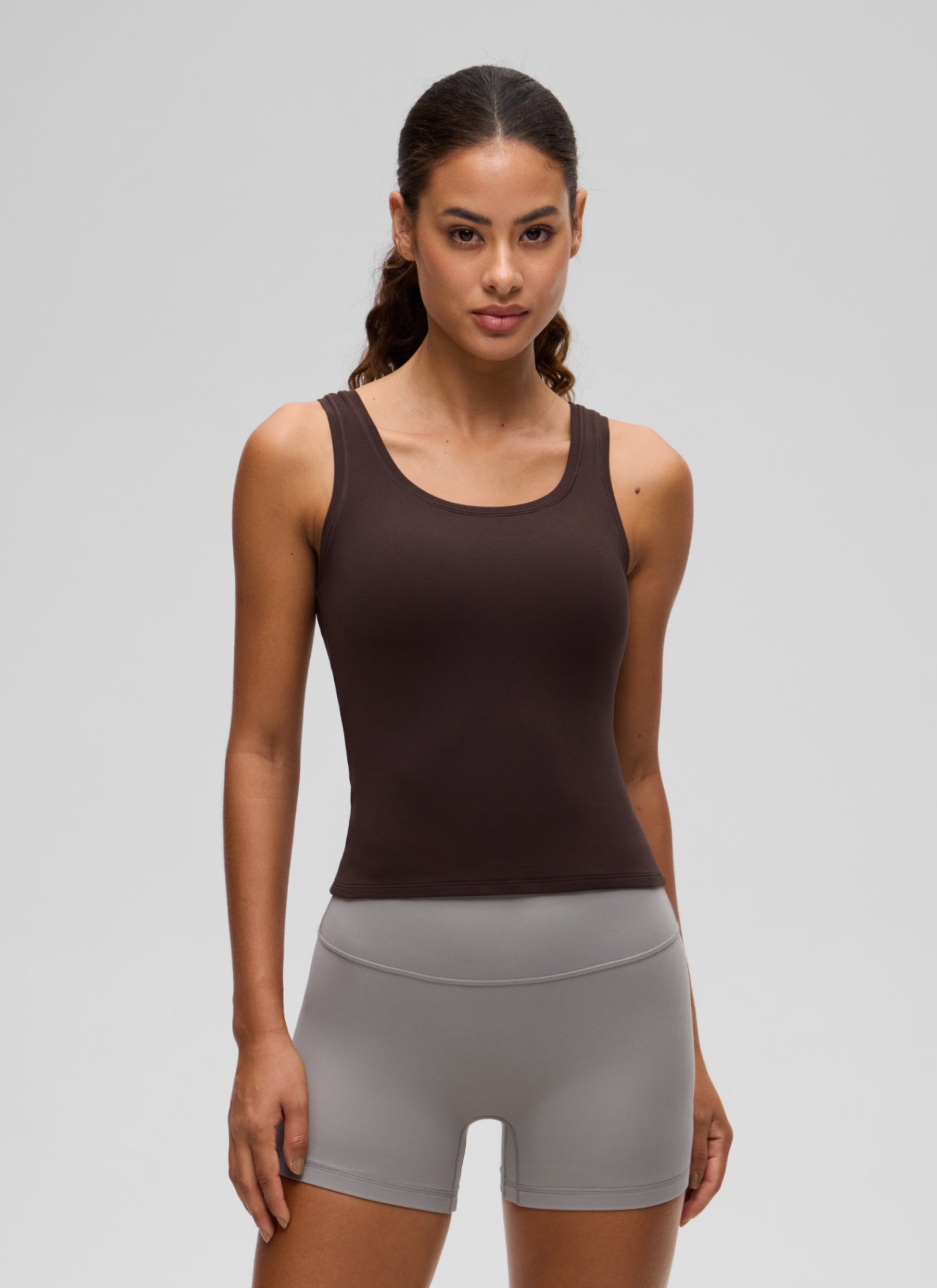 CRZ YOGA Women Softembrace Soft Double Lined Scoop Neck Tanks