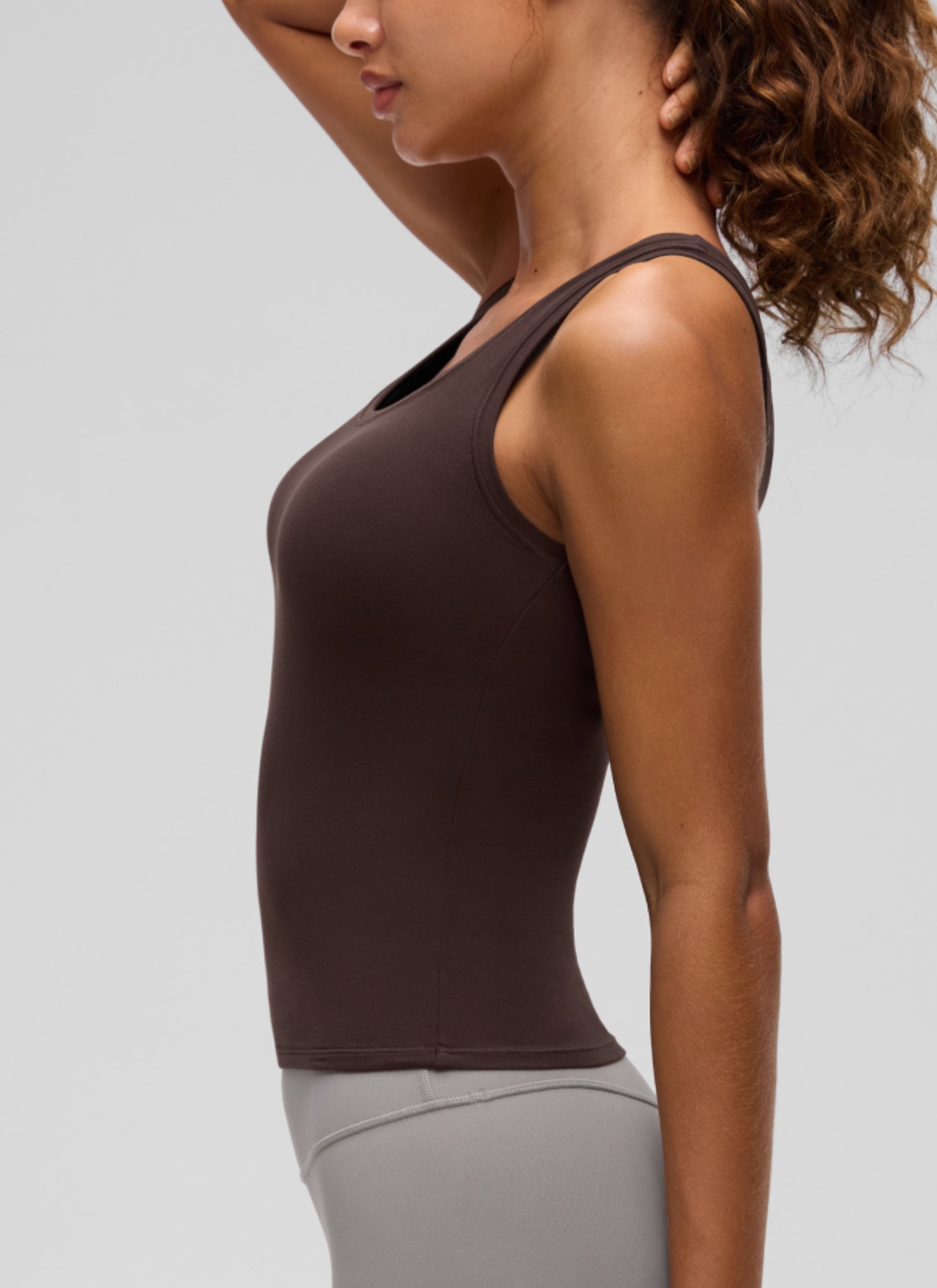 CRZ YOGA Women Softembrace Soft Double Lined Scoop Neck Tanks