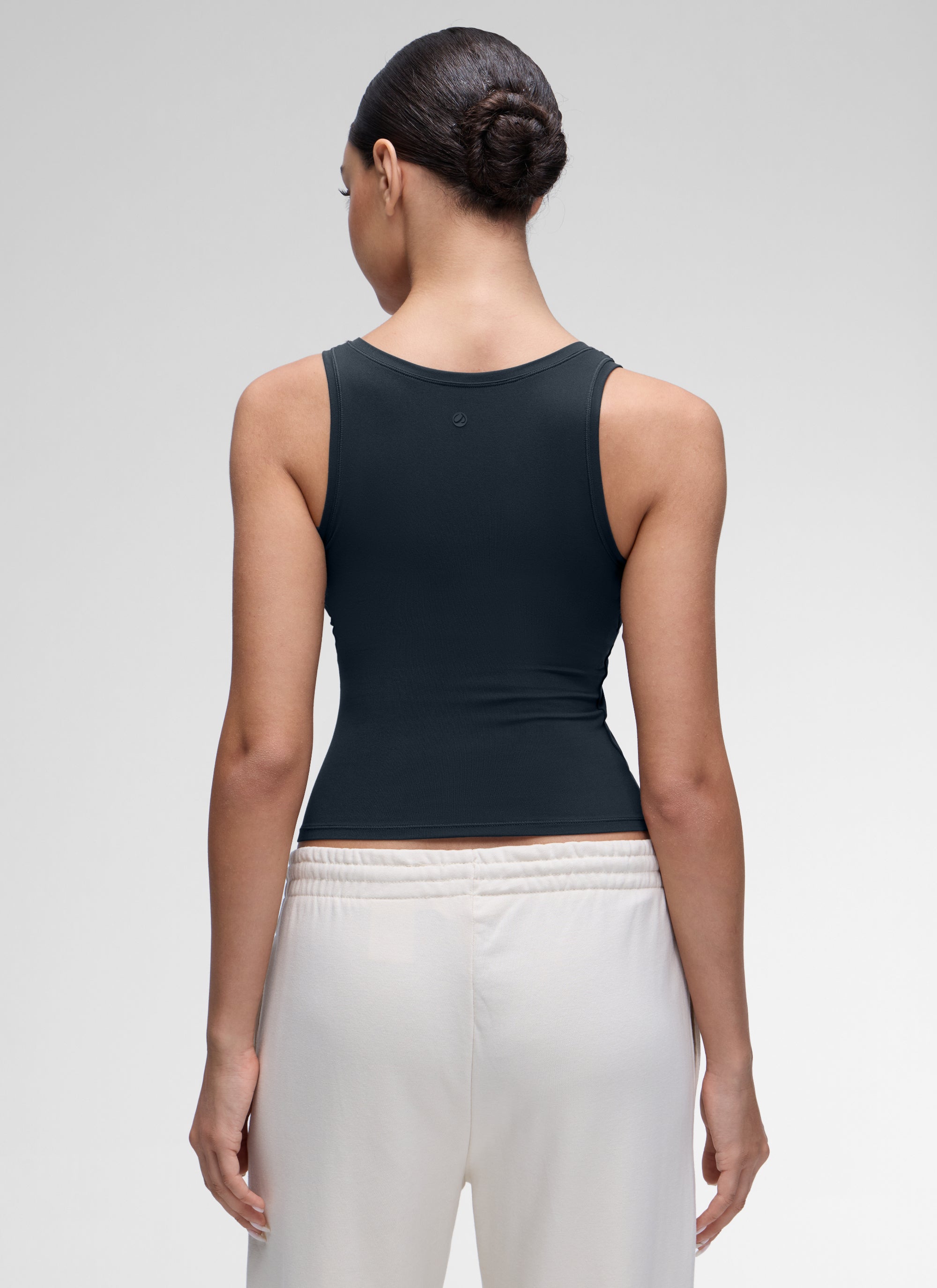 CRZ YOGA Women Softembrace Soft Double Lined Scoop Neck Tanks Casual Tops True Navy