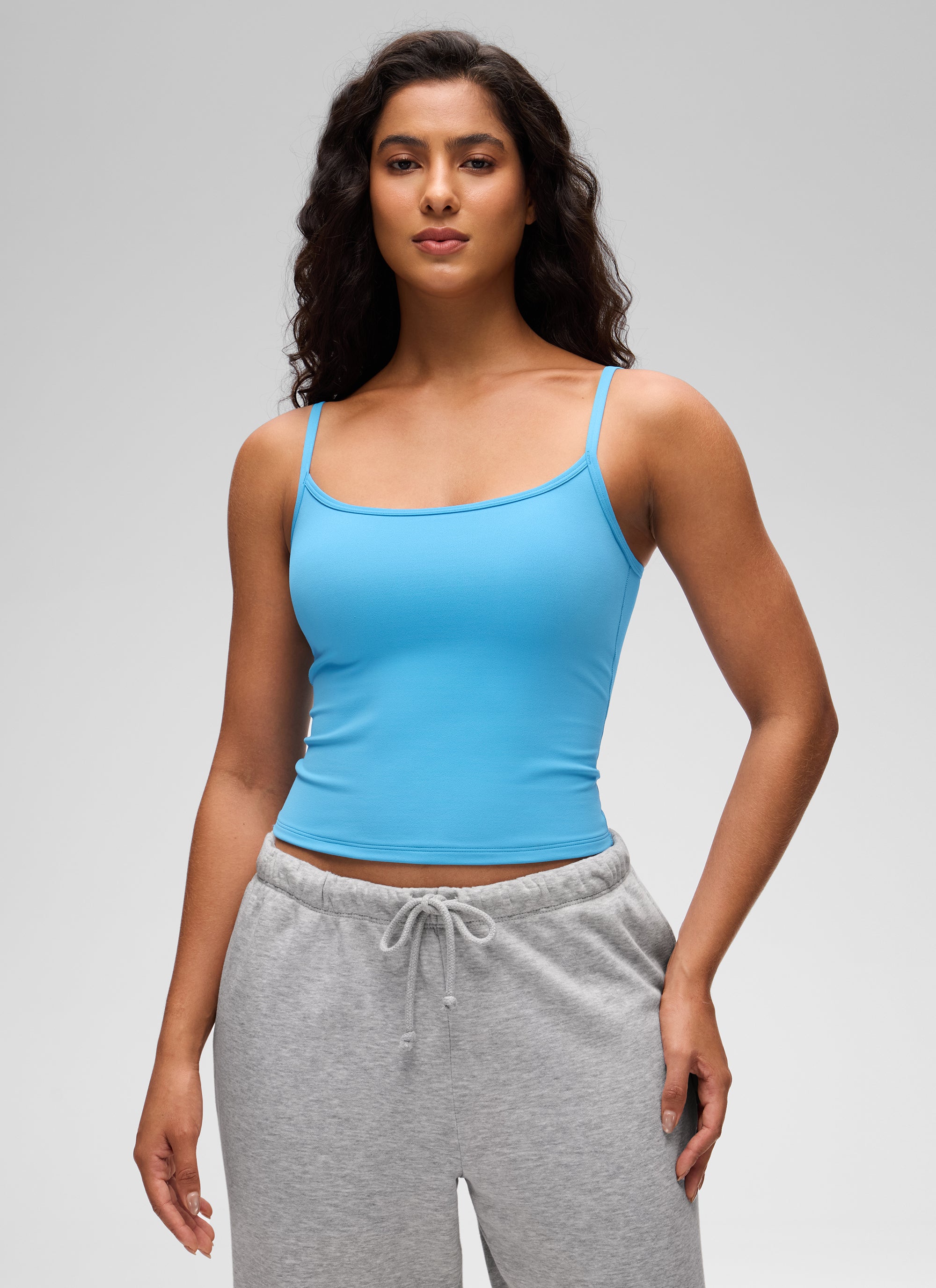 CRZ YOGA Women's Butterluxe Casual Scoop Neck U Back Double Lined Tank Elfin Purple