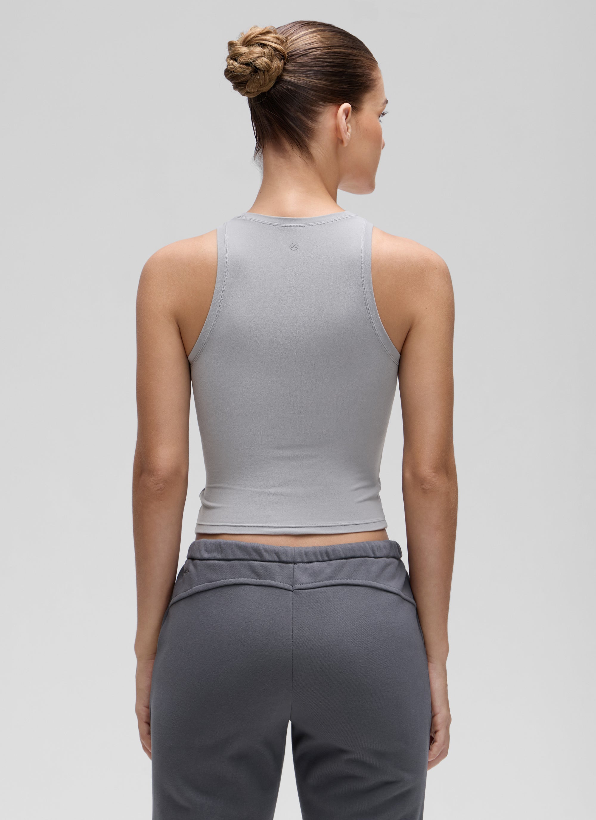 CRZ YOGA Women High Neck Casual Double Lined Sleeveless Tanks Strawberry Pink