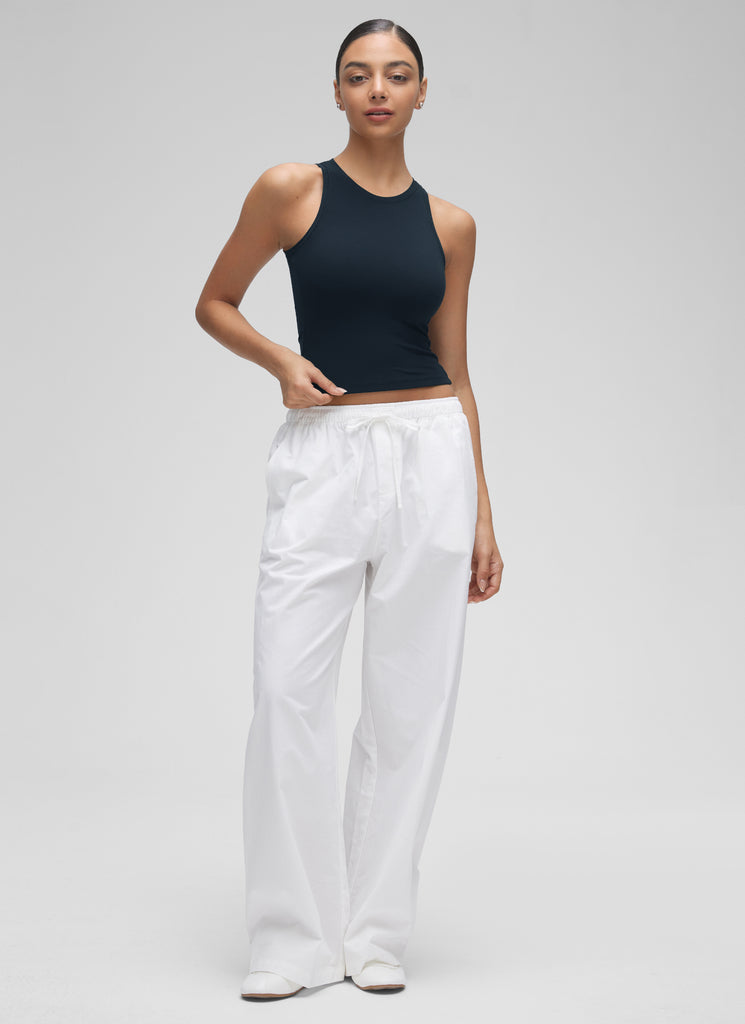 CRZ YOGA Women High Neck Casual Double Lined Sleeveless Tanks True Navy