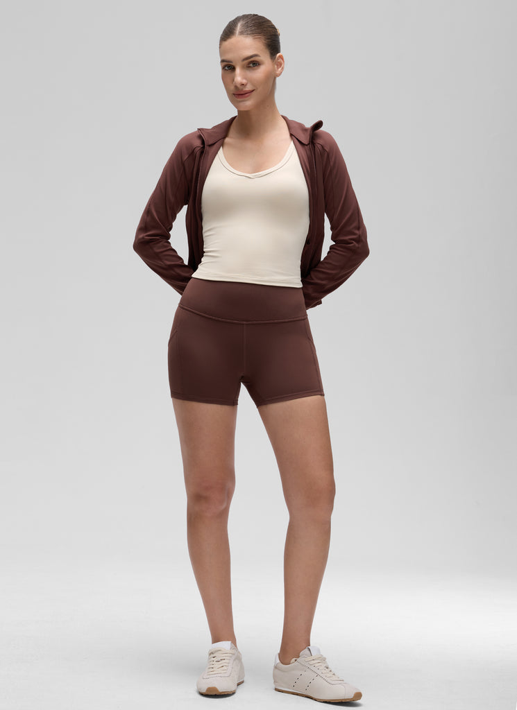 CRZ YOGA Women's Butterluxe Soft Double Lined V Neck Racerback Tanks Grey Sage