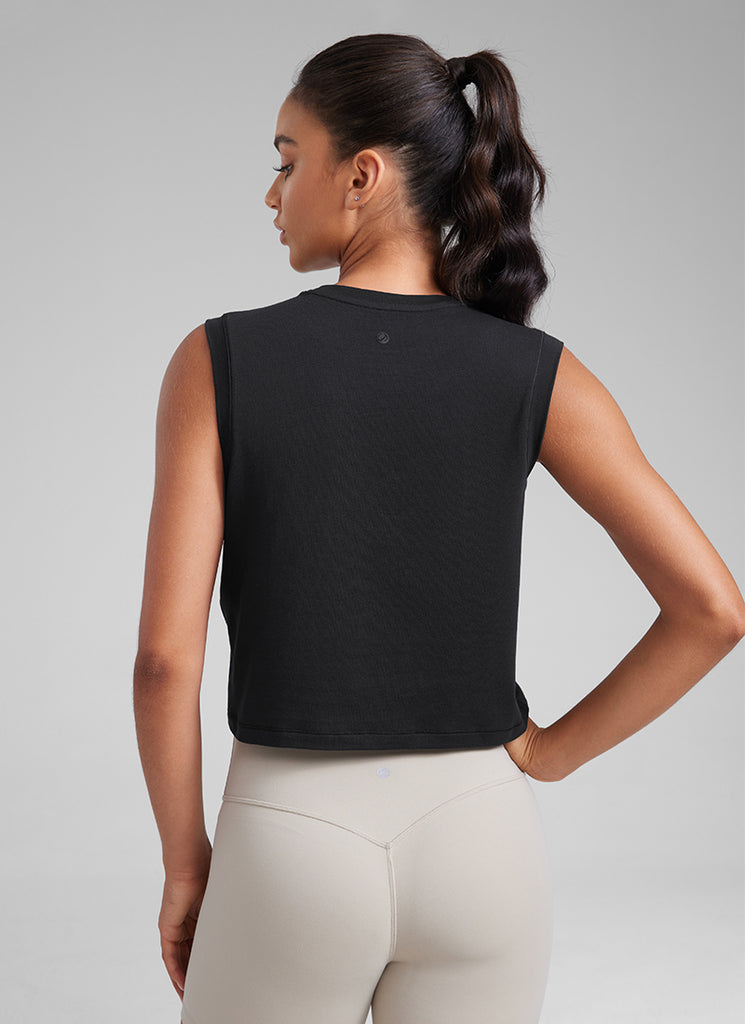 CRZ YOGA Women Workout Casual Poly Cotton-Blend Muscle Tank Quick Dry Mojave Tan