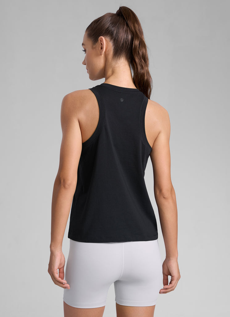 CRZ YOGA Women Workout Casual Poly Cotton-Blend Racerback Tank Tops Mojave Tan