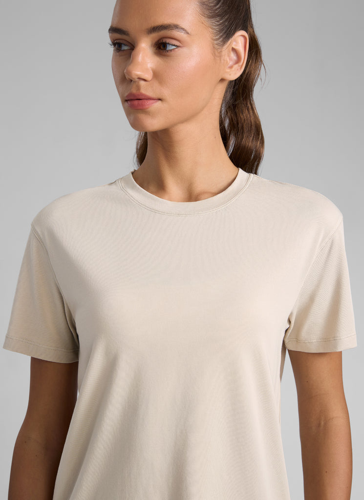 CRZ YOGA Women's Workout Casual Poly Cotton-Blend Short Sleeve Hot Fudge Brown