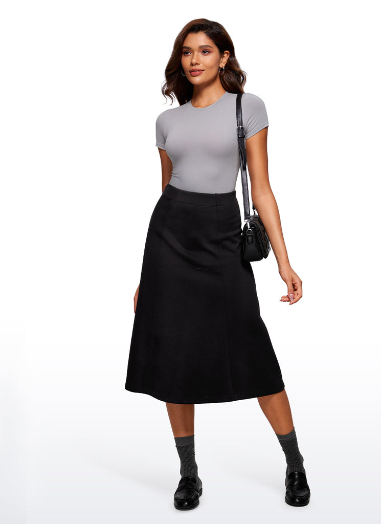 CRZ YOGA Women's Yoga Crew Neck Short Sleeves Bodysuits White