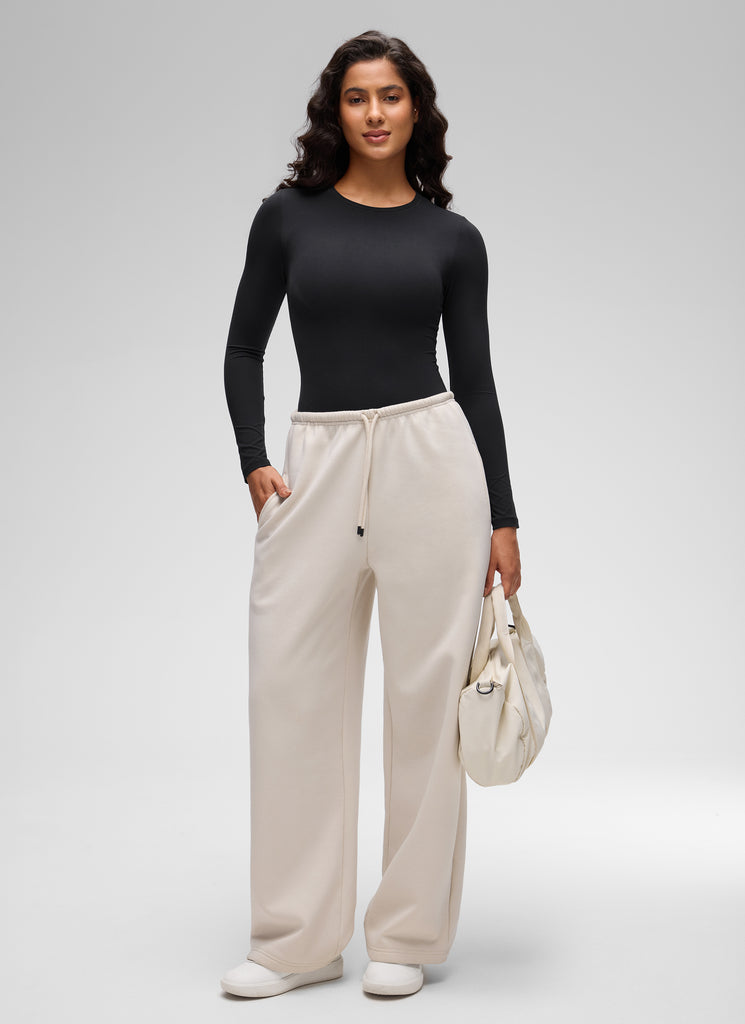 CRZ YOGA Women's Softembrace Casual Scoop Neck Tight Fit Bodysuit True Navy