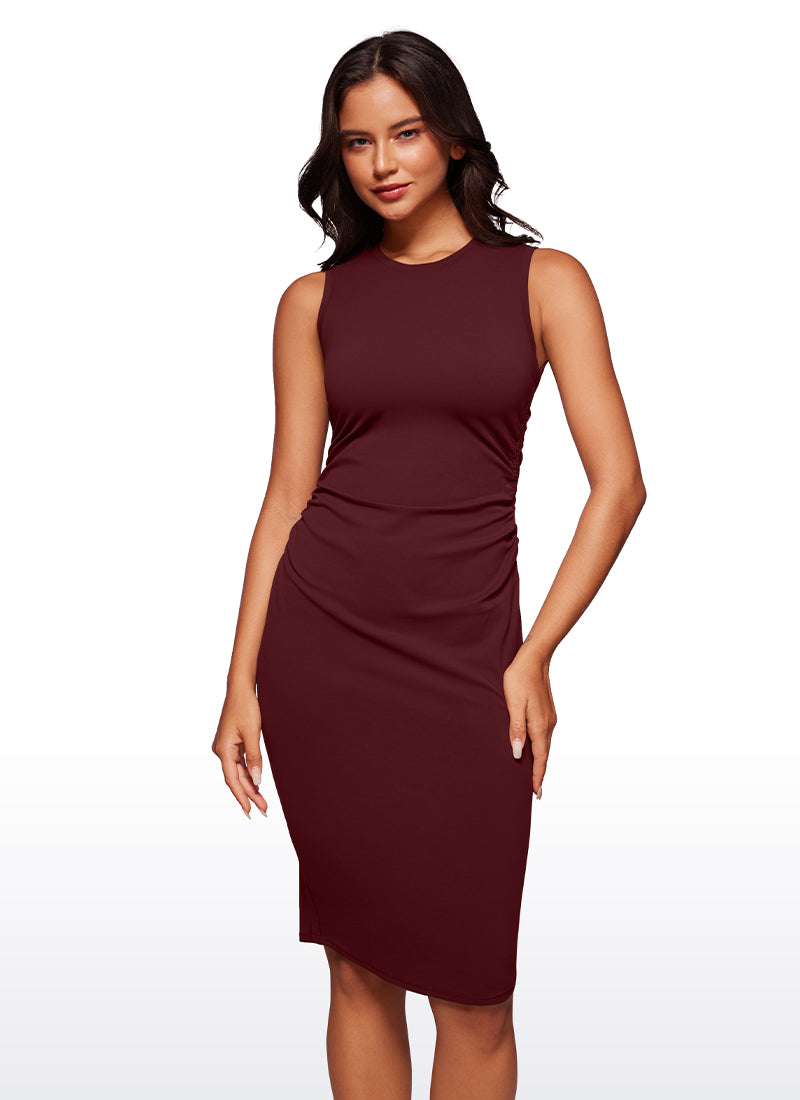 Butterluxe Sleeveless Ruched Midi Bodycon