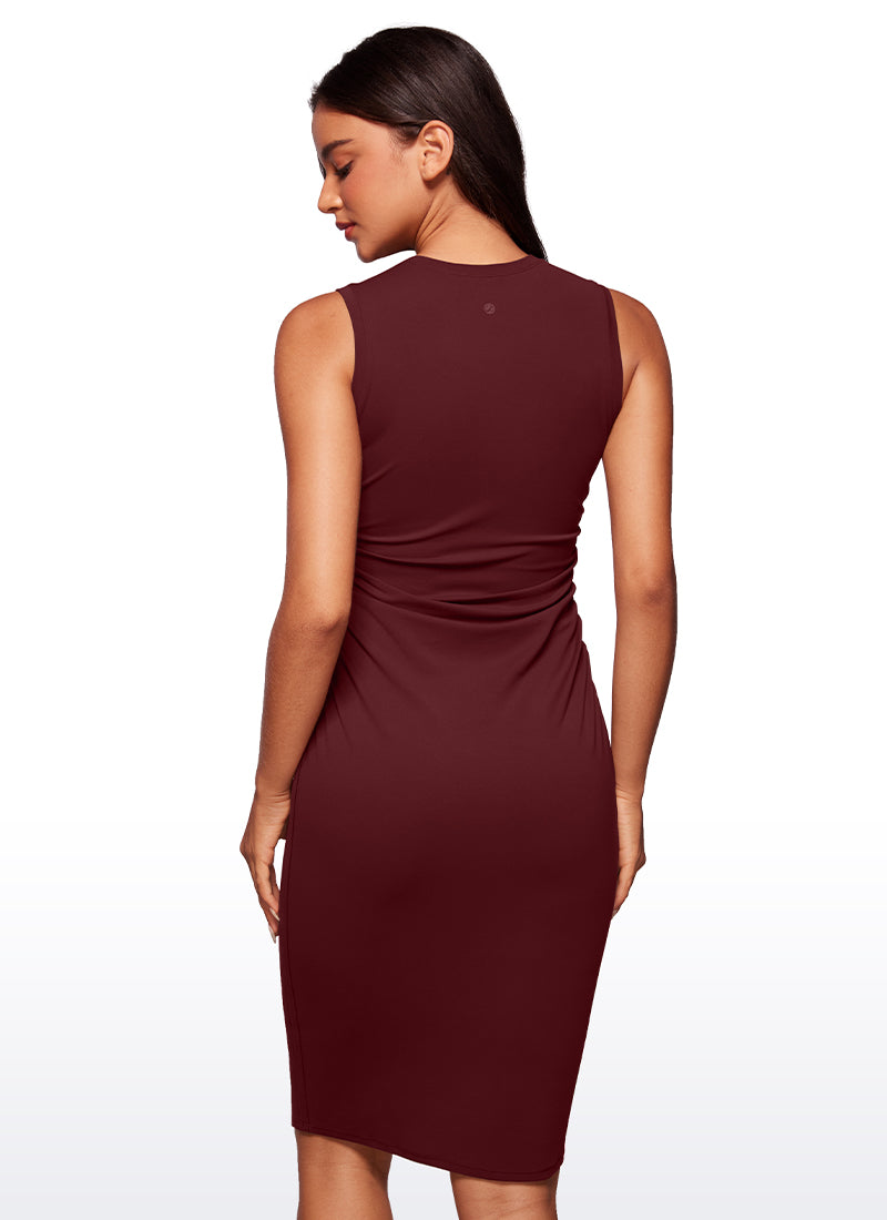Butterluxe Sleeveless Ruched Midi Bodycon